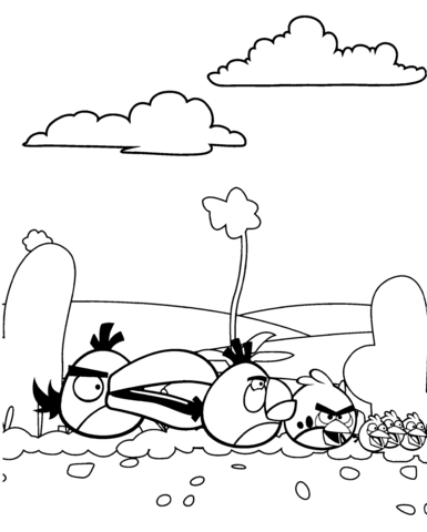 385x480 Angry Birds Flock In Desert Coloring Page Free Printable