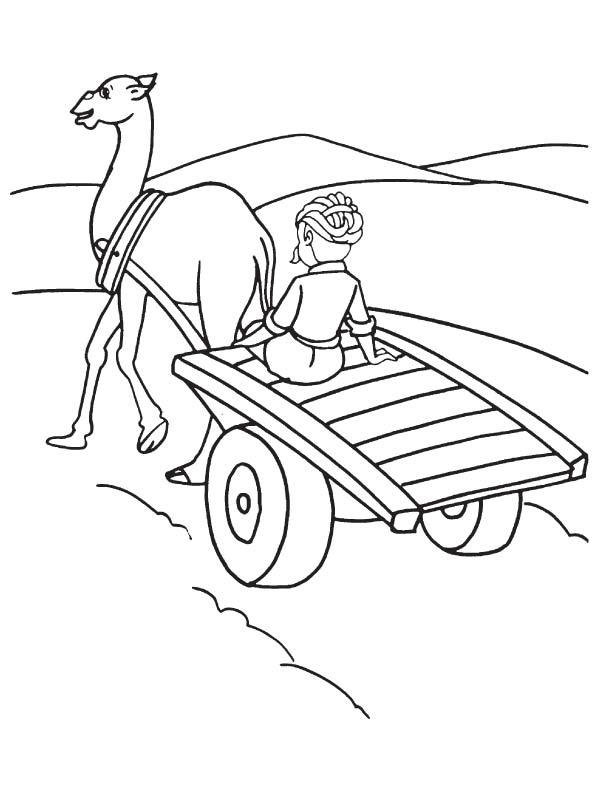 612x792 Camel Cart Desert Coloring Page Download Free Camel Cart