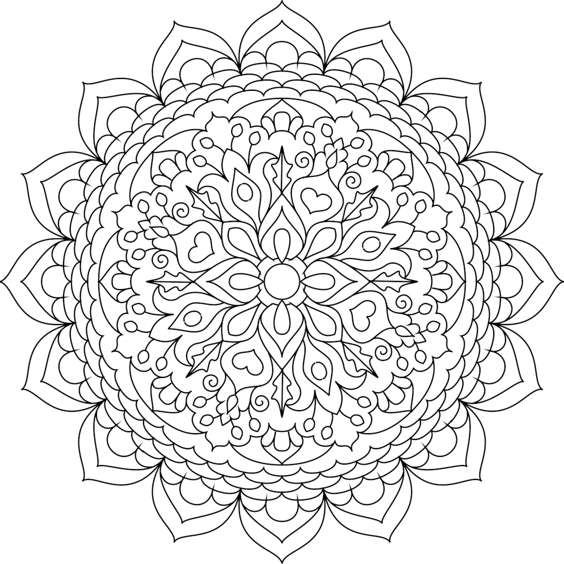 1100x1100 Cheerful Oasis Coloring Page