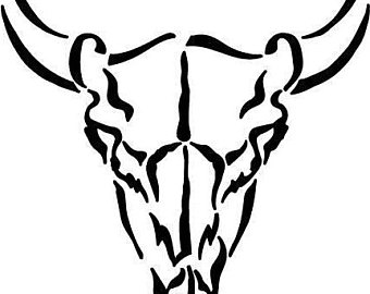 340x270 Cow Skull Stencil Etsy
