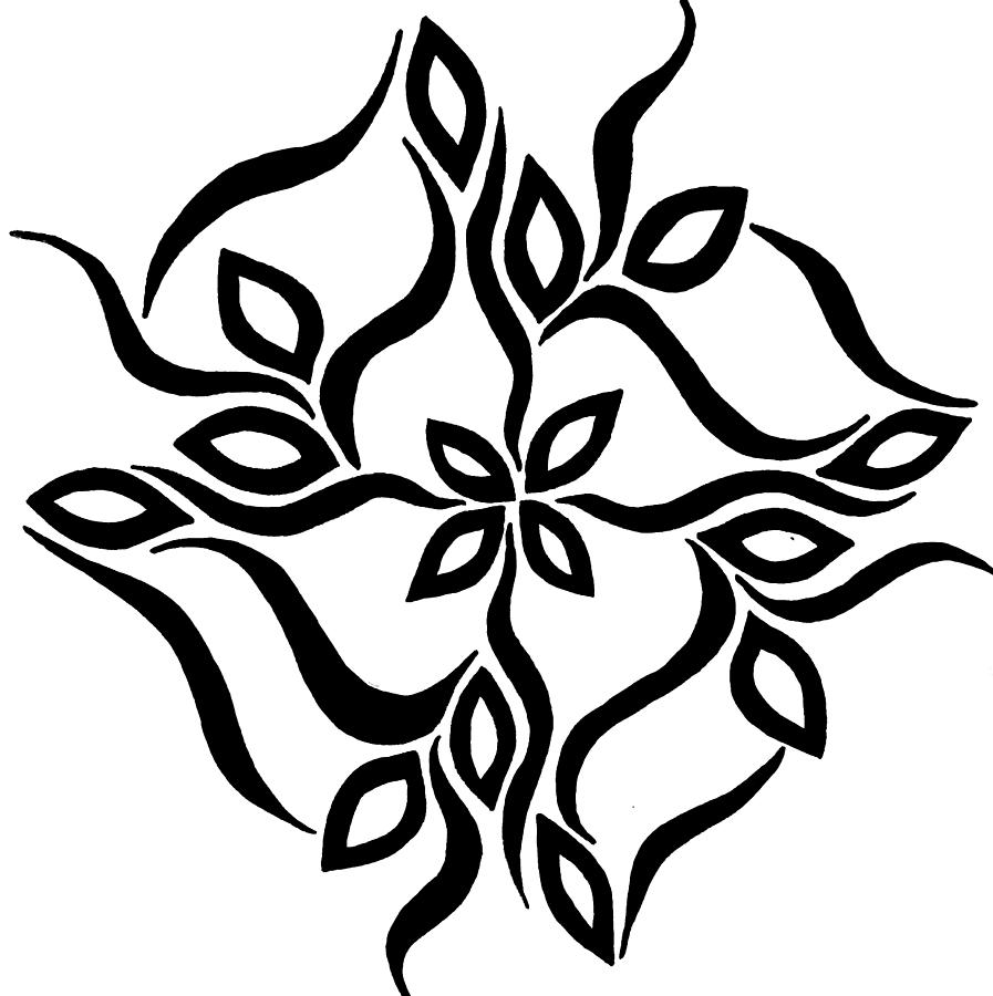 897x900 Leafy Design Drawing By Beth Akerman