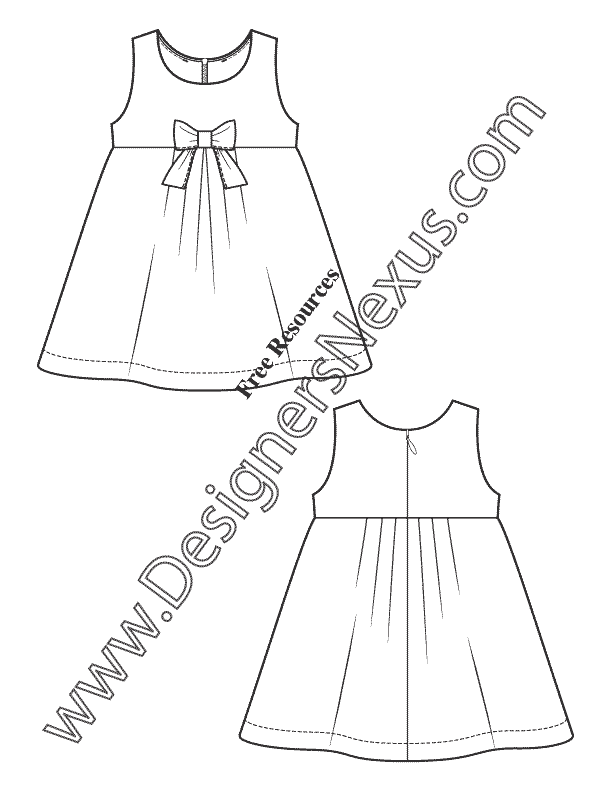 612x792 Free Illustrator Fashion Flat Sketches Childrens Apparel