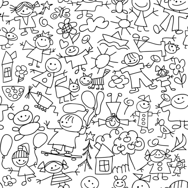 600x600 Kids Bedroom Drawing Stock Illustration Kids Room Graphical Sketch