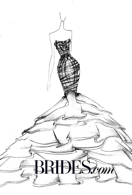 460x680 Kim Kardashian Wedding Dress Sketches Brides