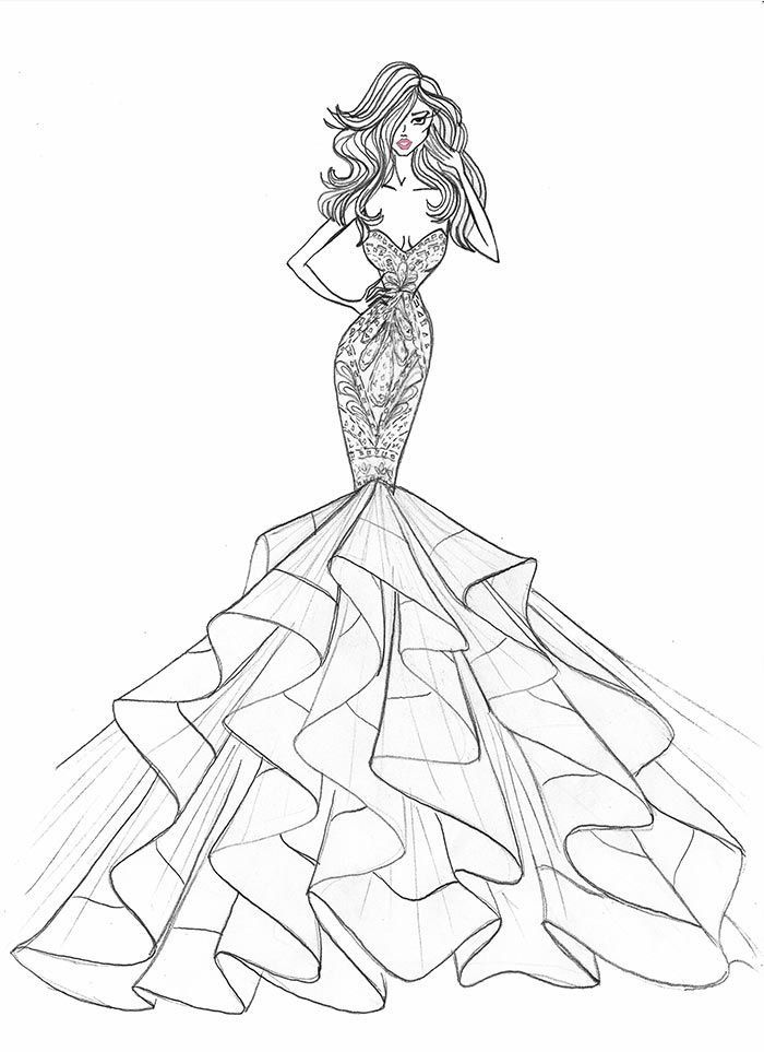 700x963 Pin By Moda On Sketching Sketches, Fashion