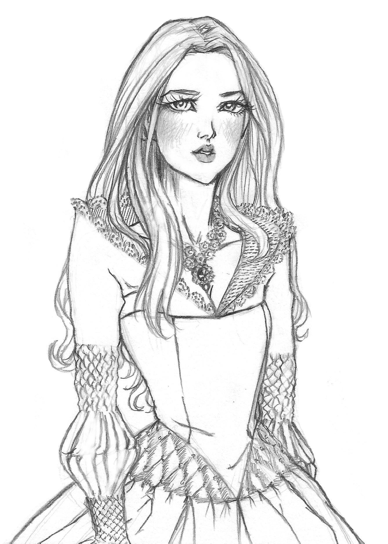 1338x1876 The Ladie In The Dress One Of My Ladies Sketches.