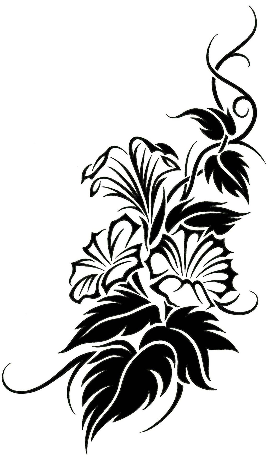 1024x1740 Collection Of Best Tribal Flower Tattoo Designs