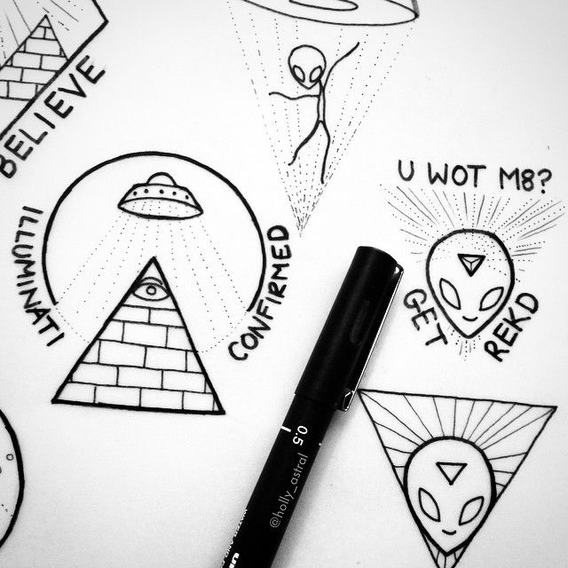 640x640 Working On A Sheet Of Little Alien Tattoo Designs. More Of My