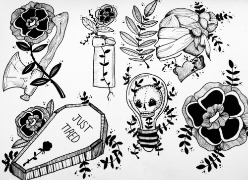 500x364 Flowers Tattoo Flash Tumblr