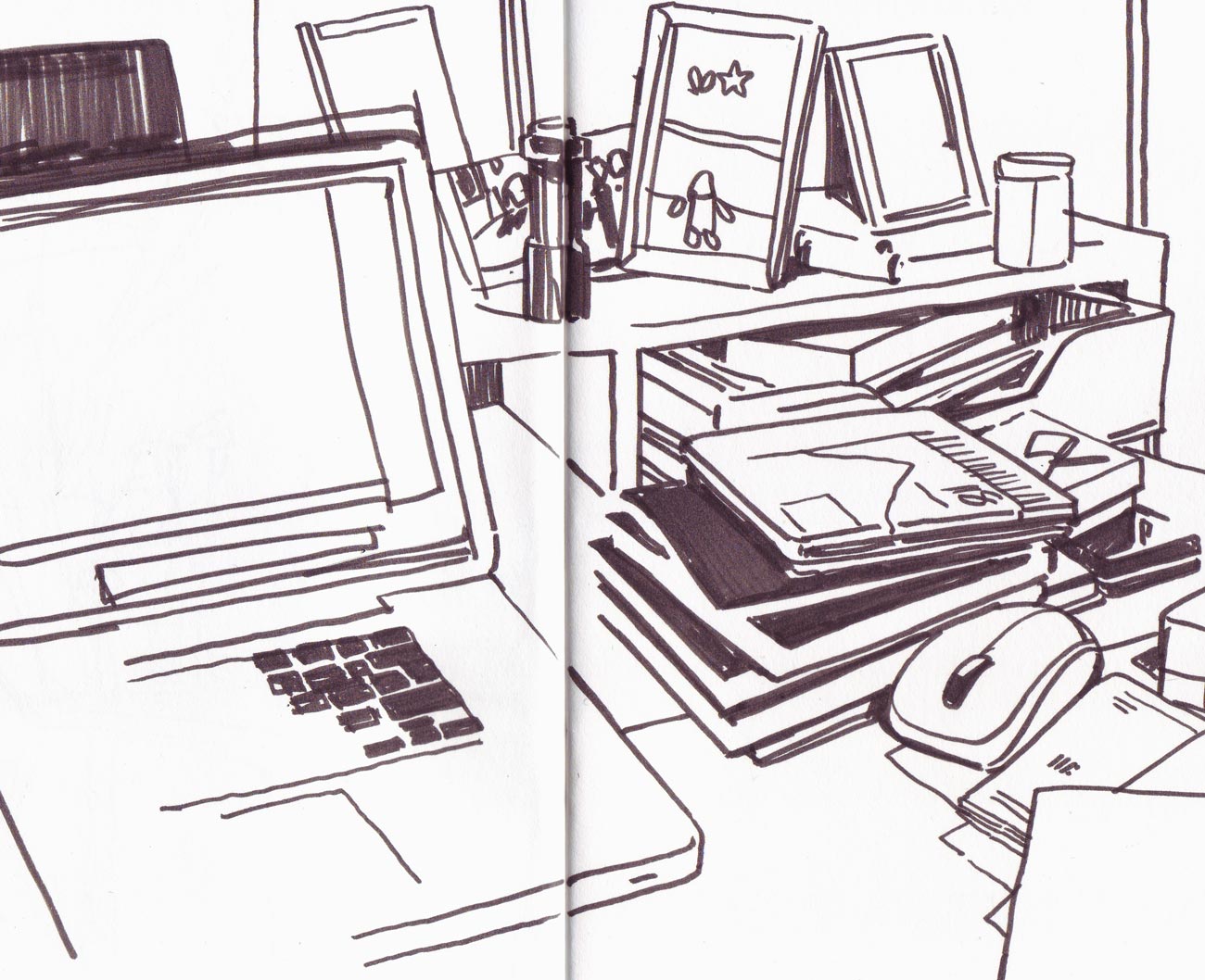 1300x1058 Urban Sketchers Switzerland Messy Desk