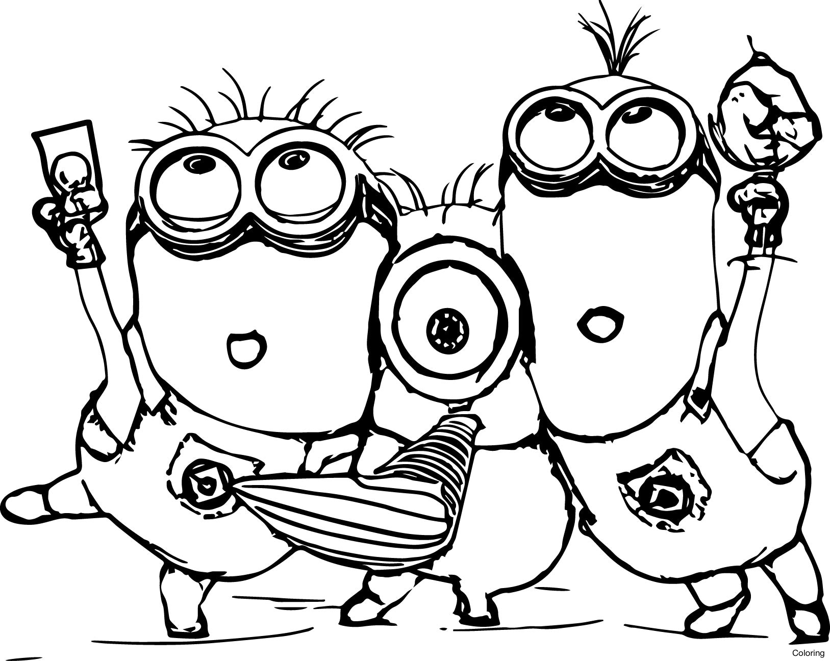 1627x1296 Kevin Bob Despicable Me 2 Minions Coloring Page Minion Color Pages