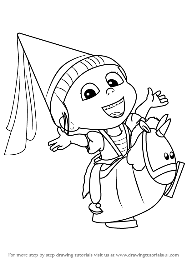 598x845 Learn How To Draw Agnes From Despicable Me (Despicable Me) Step By