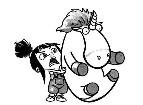 600x440 Agnes Hug Unicorn Despicable Me Coloring Page