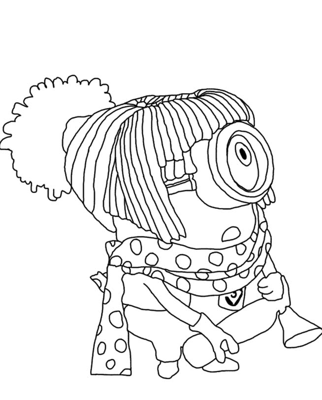 654x812 Despicable Me Girl Minion Coloring Pages Printable For Amusing