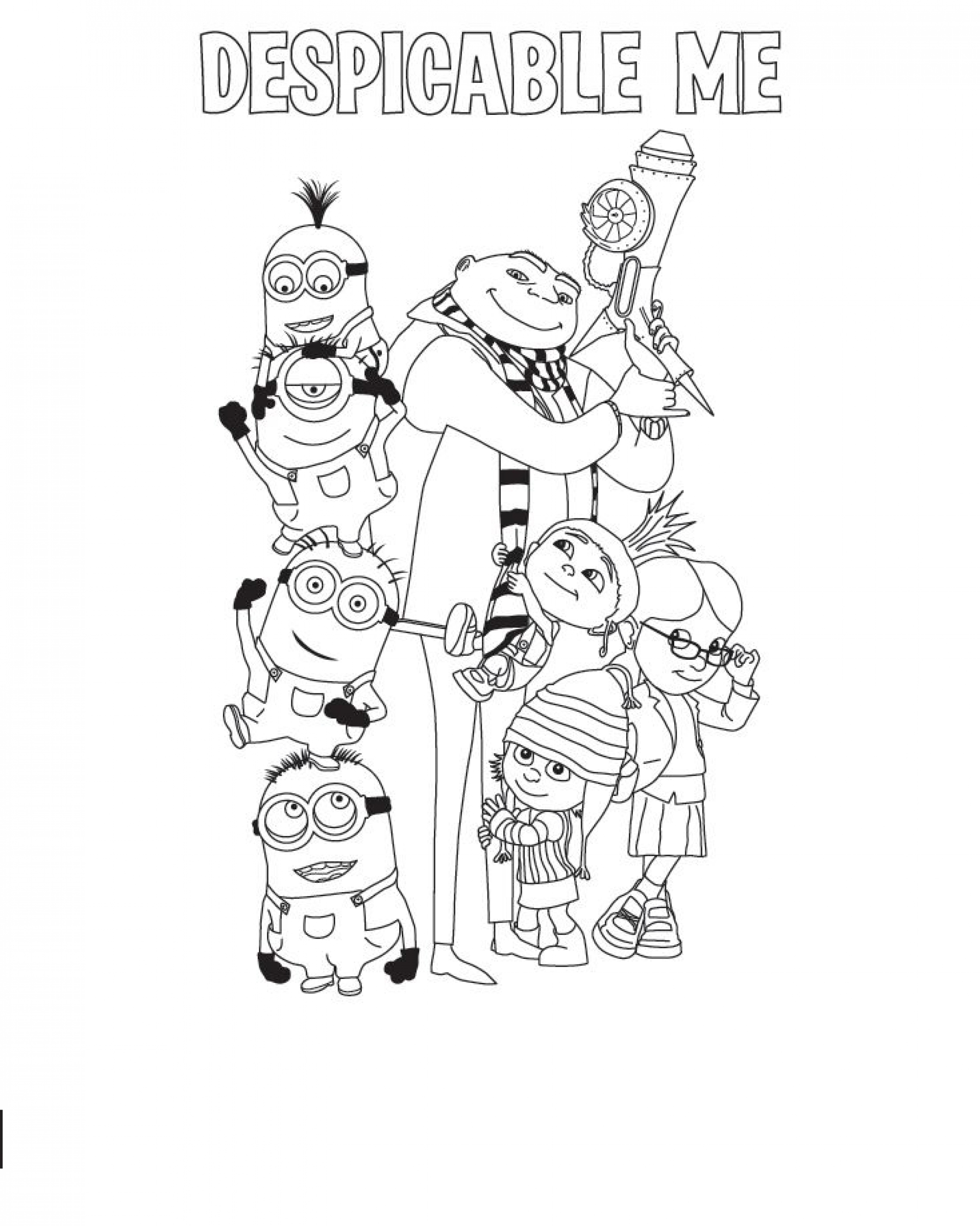 1920x2401 Disney Despicable Me Coloring Pages Allmadecine Weddings Cute