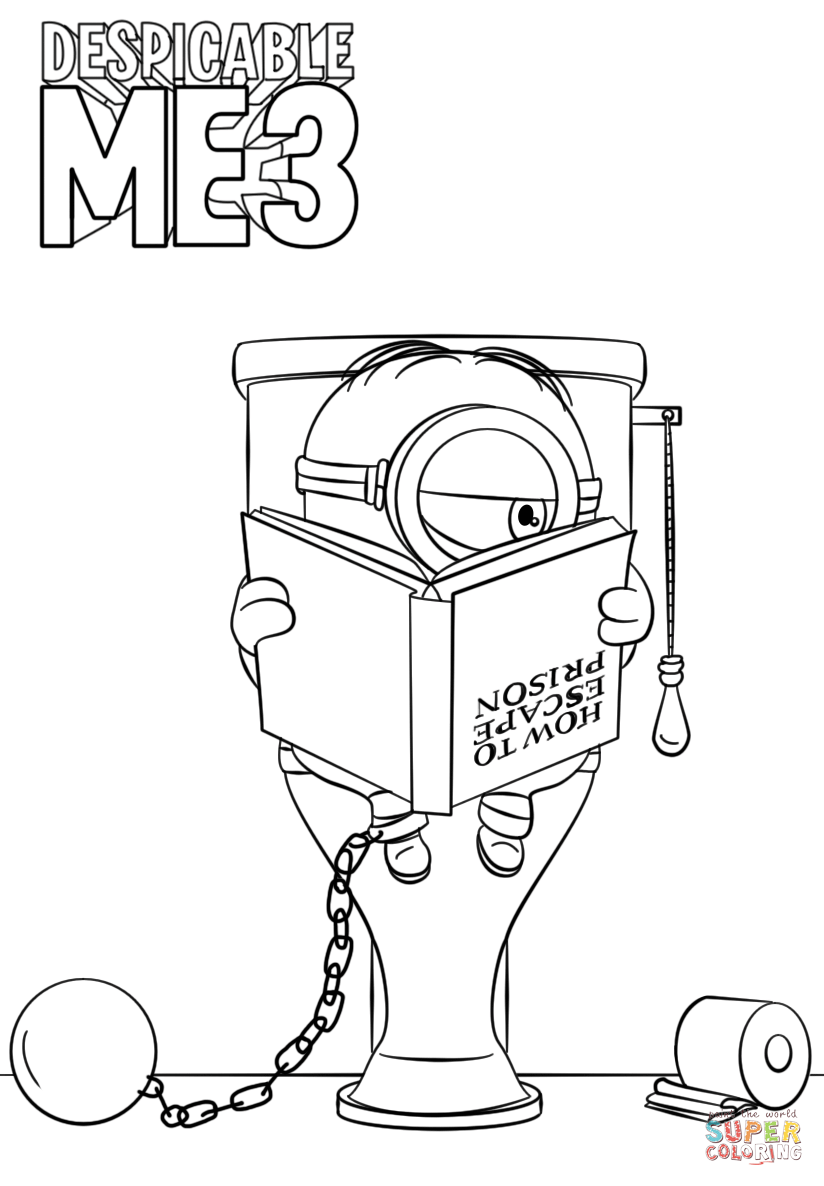 824x1186 Despicable Me 3 Minion In Prison Coloring Page Free Printable