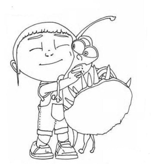 530x576 Agnes Hug Unicorn Despicable Me Coloring Page