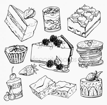 450x443 Hand Draw Dessert Product. Stock Vector Oksanapv