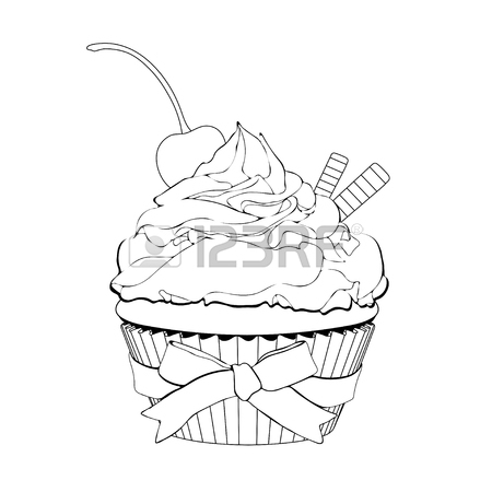 450x450 Ice Cream In A Glass Vase, Vector Drawing, Painted Dessert