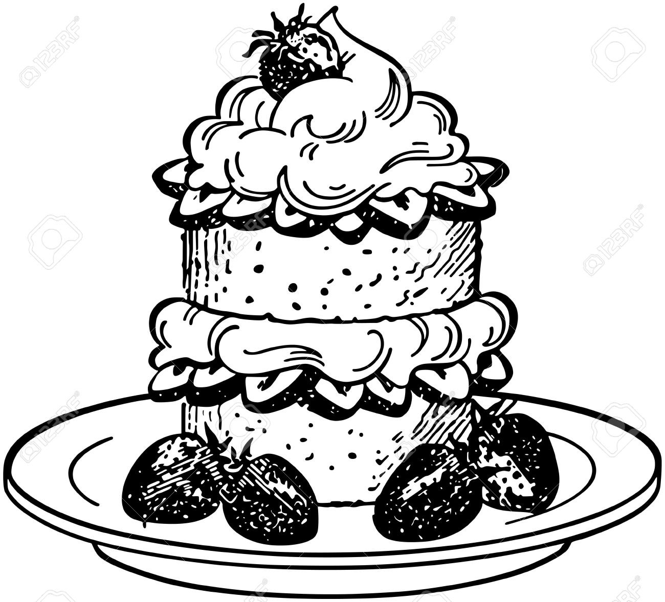1300x1178 Strawberry Shortcake Dessert Images Vintage Drawings