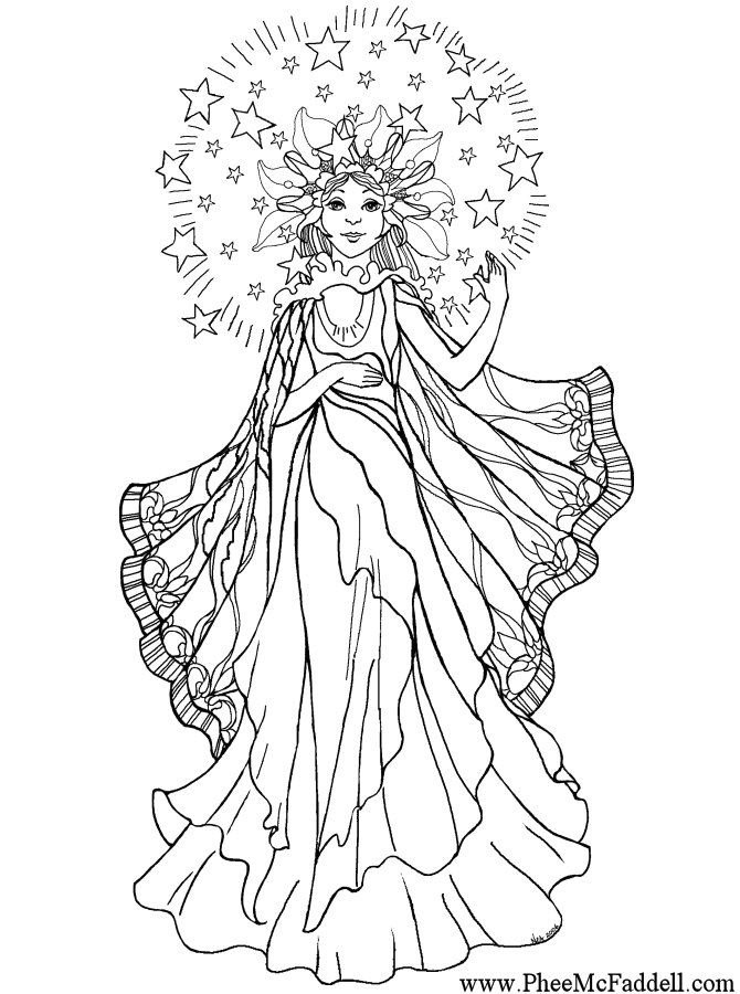 670x900 Light Angel Fantastical Coloring Pages
