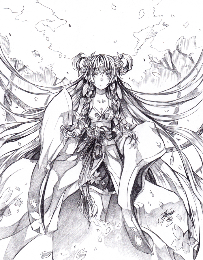 704x900 Goddess Of The Sakura By Glaciesclover