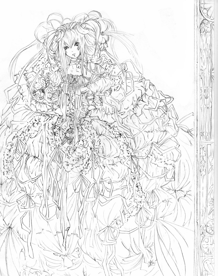 900x1141 Ribbons And Lace Line By Stariaria