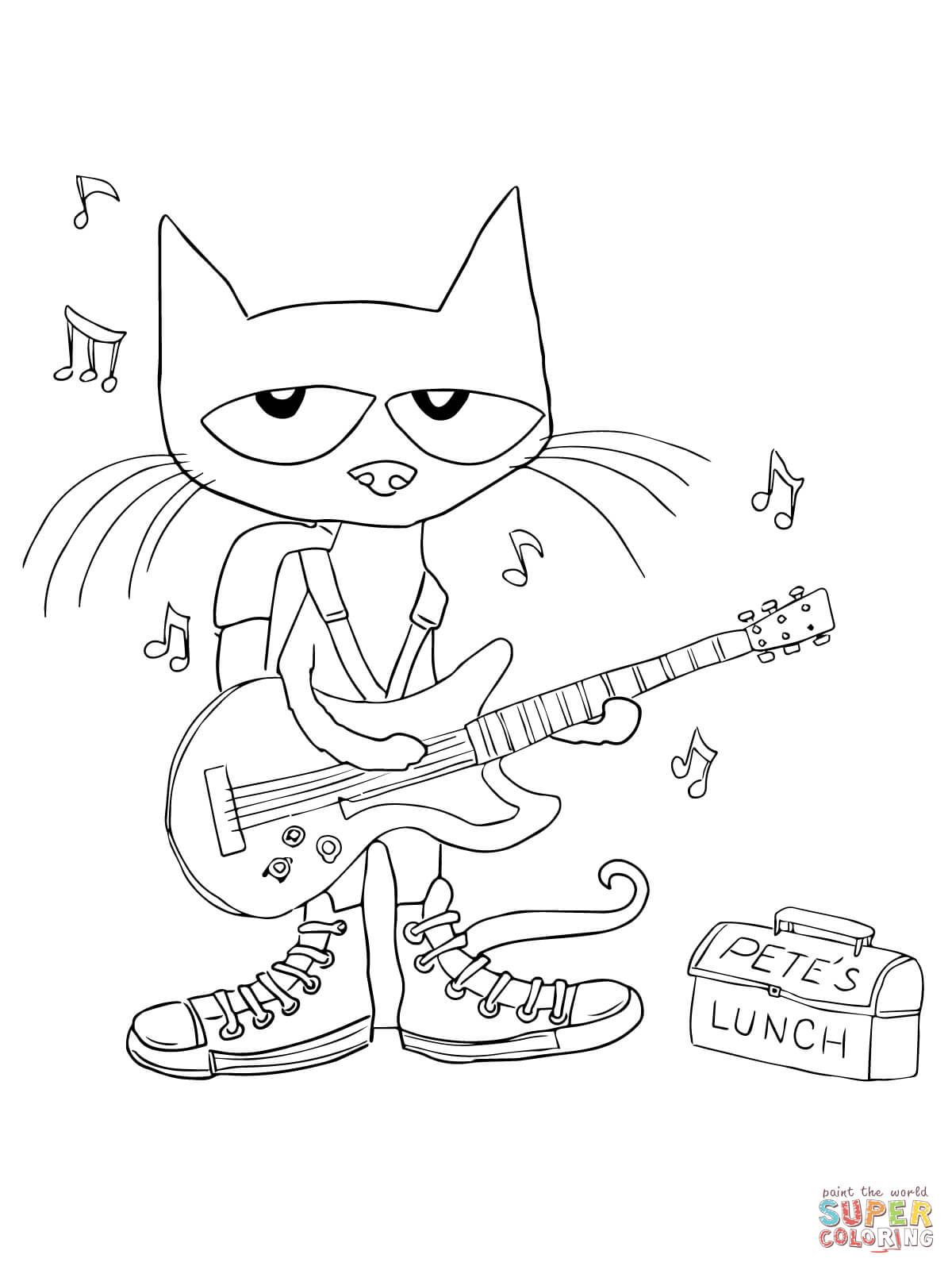 1200x1600 Pete The Cat Rocking In My School Shoes Coloring Page Free