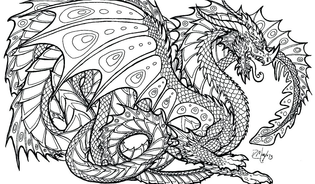 1024x600 Beautiful Coloring Page Of A Dragon Fee Detailed Pages Home Ball Z