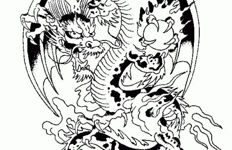 469x304 Detailed Dragon Coloring Pages For Adults Just Colorings