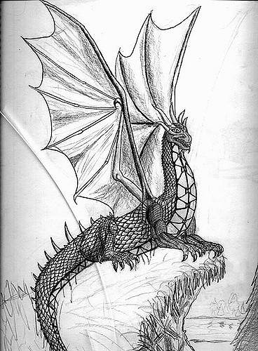 368x500 Detailed Dragon Sketch This Is Not My Artwork. The Only