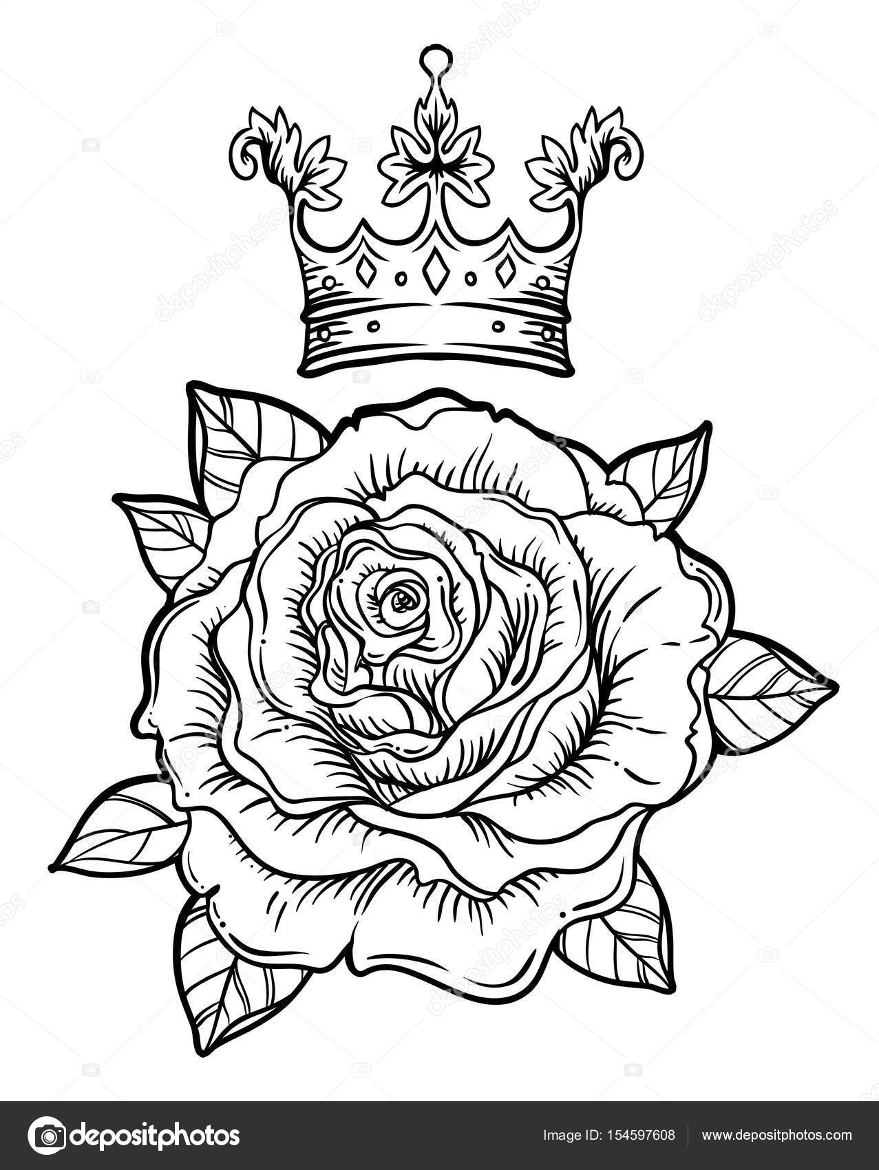 1277x1700 Blackwork Tattoo Flash With Rose. Rose Flower. Highly Detailed V