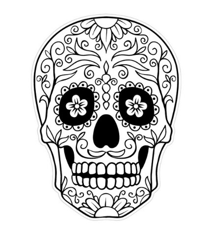 432x500 Day Of The Dead, Dia De Los Muertos, Sugar Skull, Coloring Pages