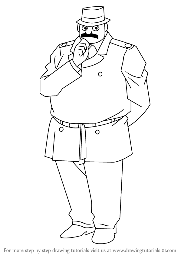 598x844 Learn How To Draw Juzo Megure From Detective Conan (Detective