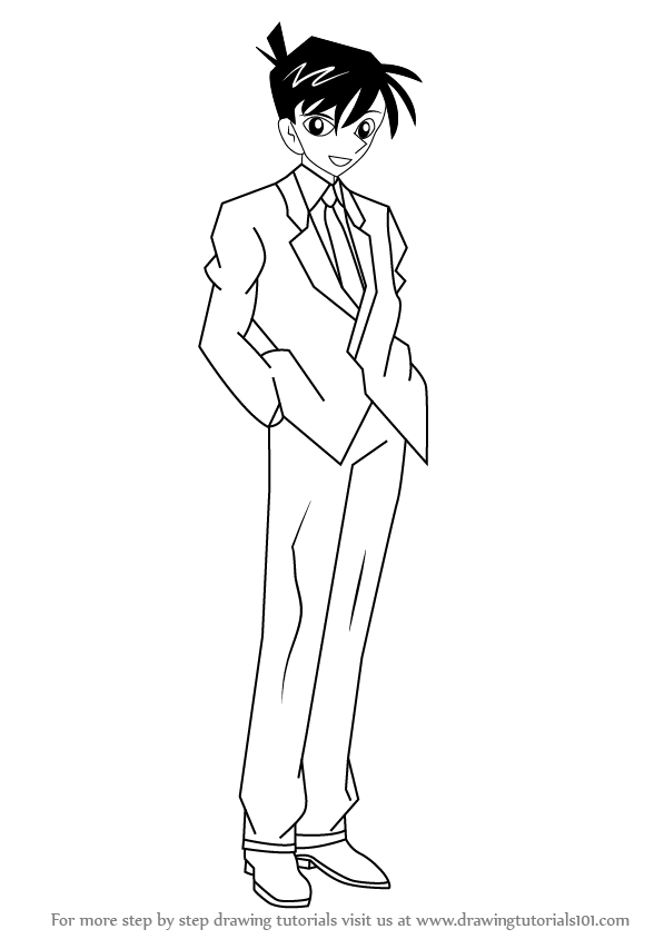 597x844 Learn How To Draw Shinichi Kudo From Detective Conan (Detective