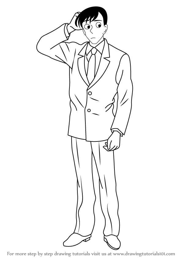 598x844 Learn How To Draw Wataru Takagi From Detective Conan (Detective