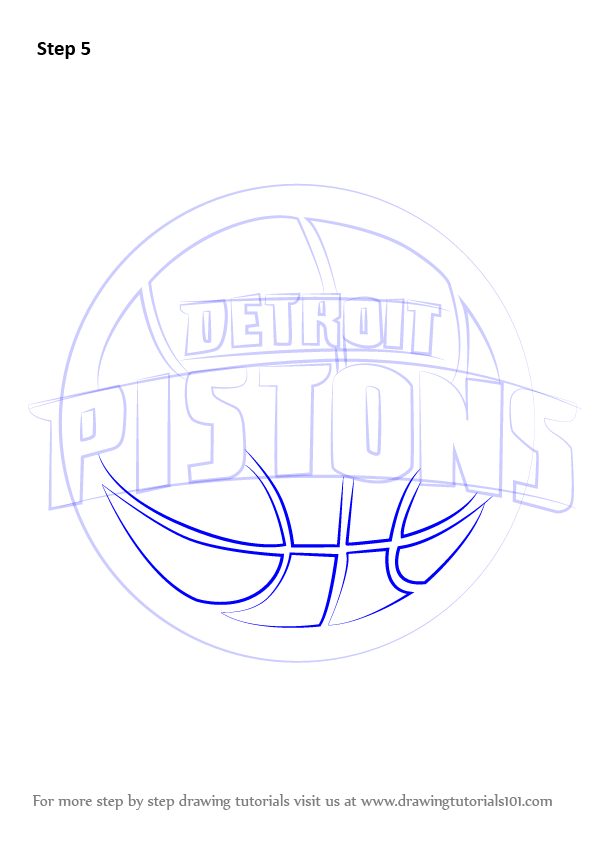 596x842 Learn How To Draw Detroit Pistons Logo (Nba) Step By Step