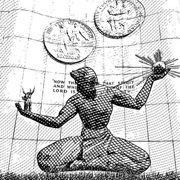 612x612 Spirit Of Detroit Drawing