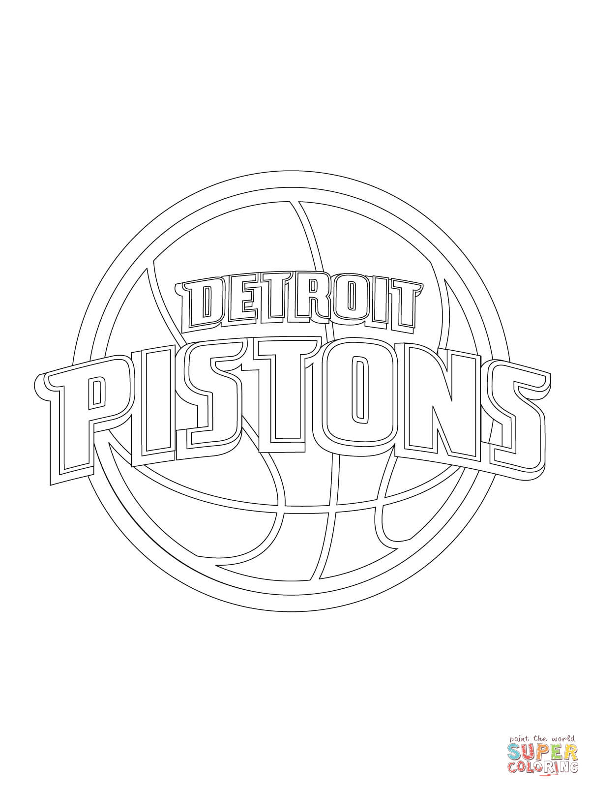 1200x1600 Detroit Pistons Logo Coloring Page Free Printable Coloring Pages