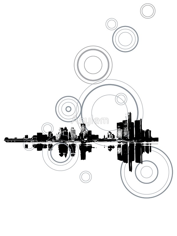 600x800 Detroit Skyline Stickers By Asylem Redbubble