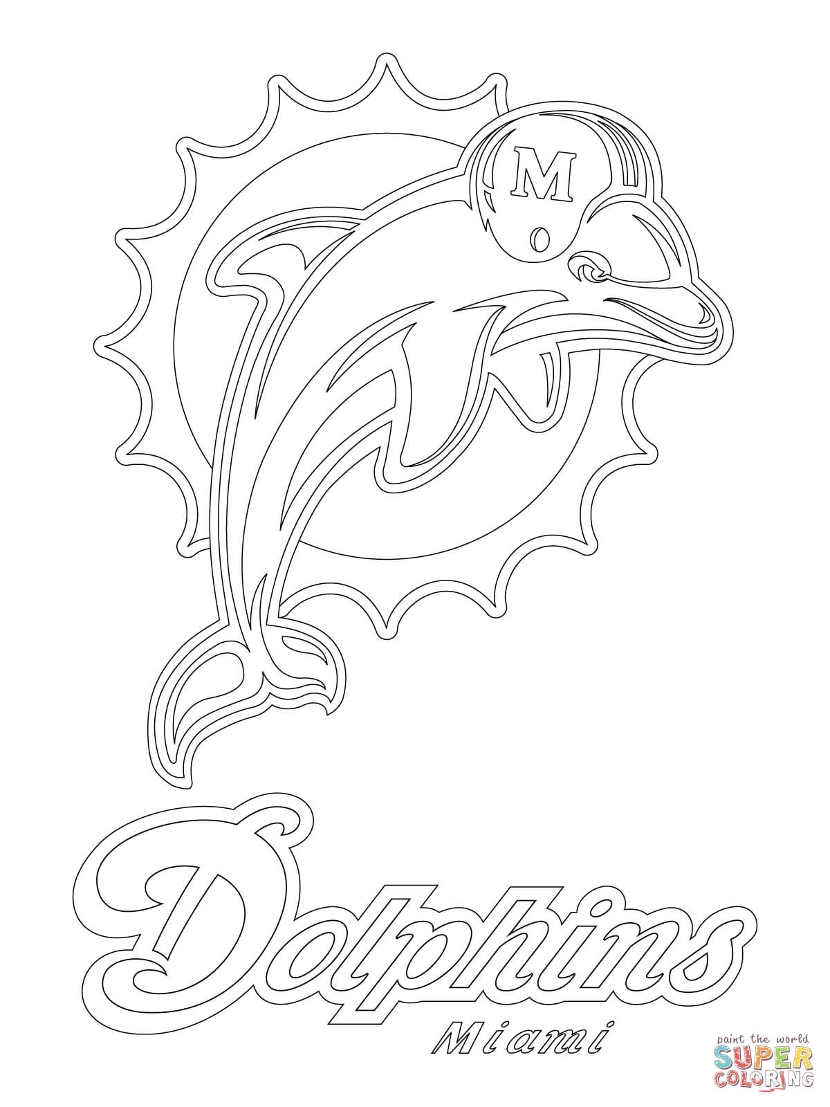 1200x1600 Miami Dolphins Logo Coloring Page Free Printable Coloring Pages