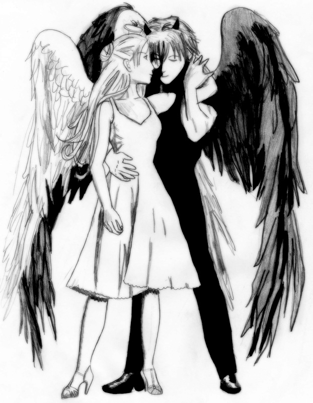 622x800 Angel And Devil By Kittyneko Kun