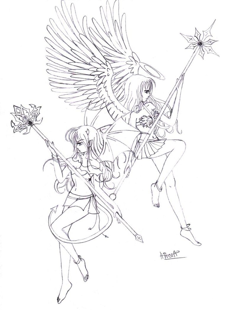 761x1050 Angel And Devil By Katuline