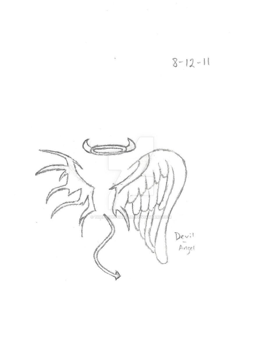 900x1193 Devil Angel Tattoo By Theperpetualbliss