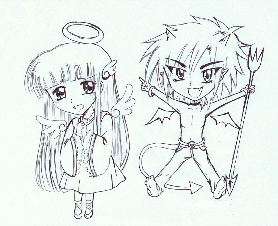 900x730 Angel Vs Devil By Judyzel28