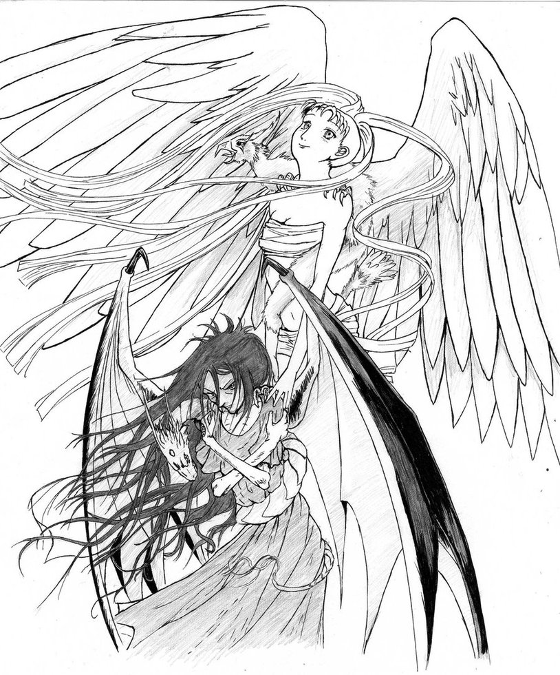 814x980 Dragon Devil Angel Bird By Dansekampkunst