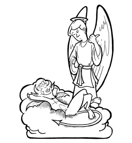 443x480 Angel And Devil Coloring Page Free Printable Coloring Pages