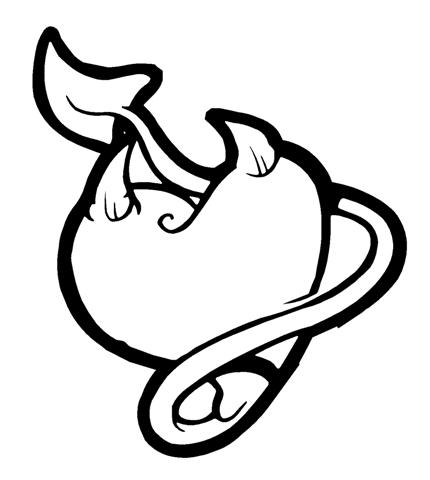 430x480 Devil Heart Decal Sticker