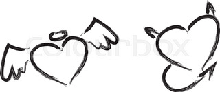 320x134 Illustration Of Devil Heart Smiley Stock Vector Colourbox