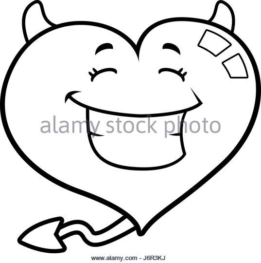 537x540 Red Heart Devil Horns Tail Stock Vector Images